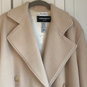 Vintage Ramosport (Paris) vanilla wool overcoat -Beautiful!